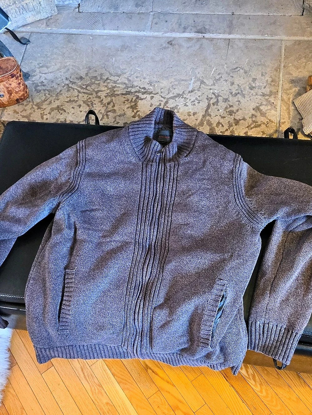 Emanuel Ungaro Gray Zip-Up Sweater